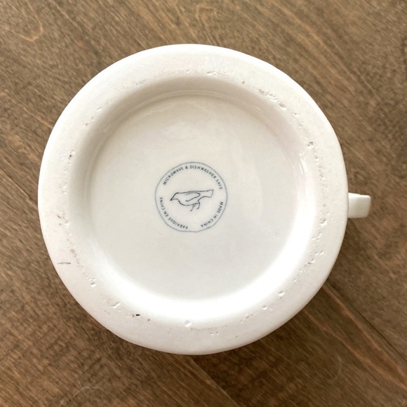 Anthropologie Monogram Letter V Coffee Tea Barber Shop Mug Cup White Black - Picture 3 of 5